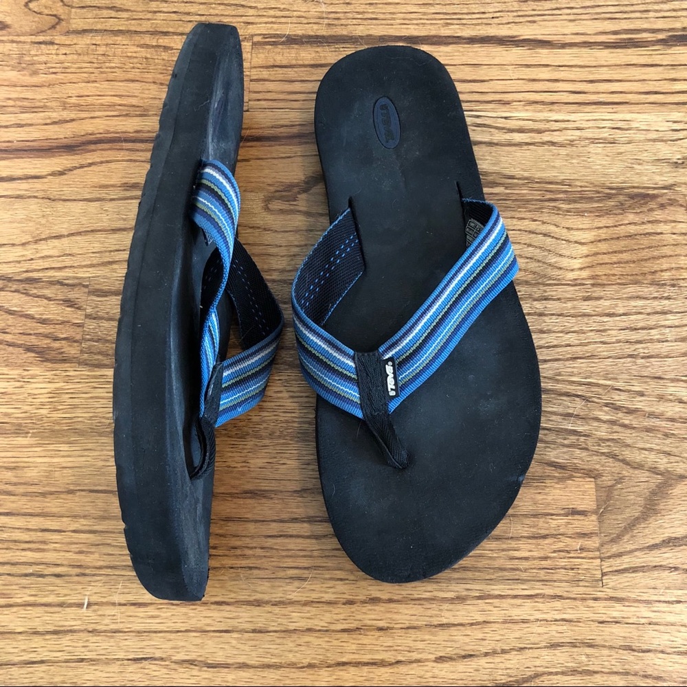 Men's Blue Striped Flip Flop Sandals